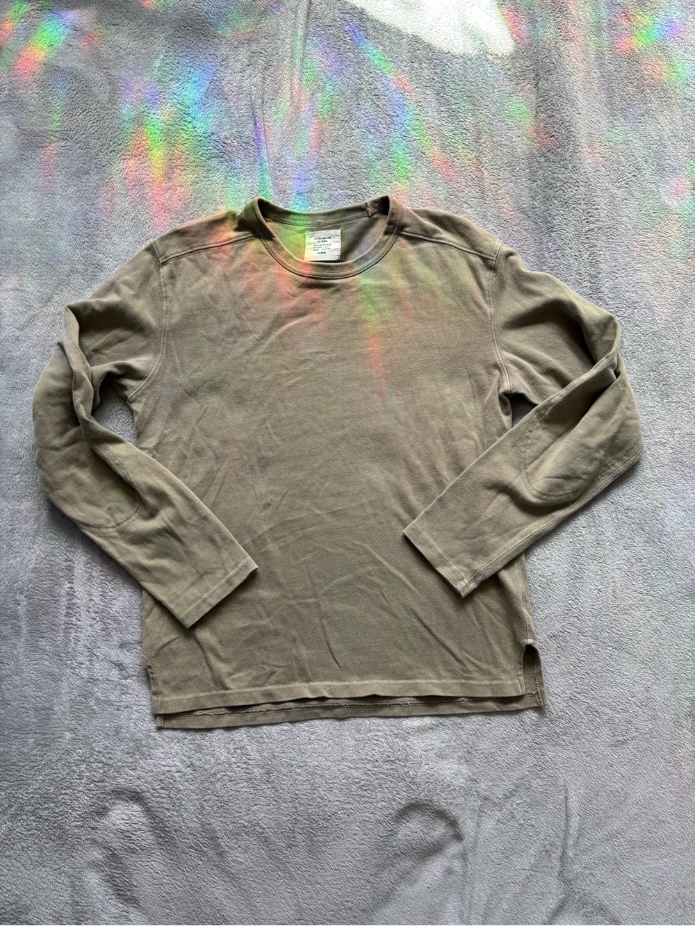 Buck Mason Men’s Size Medium Field-Spec Rugby Crew Neck Long Sleeve Beige